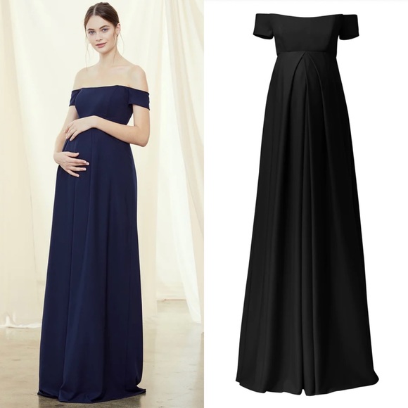 Amsale Dresses Bridesmaid Maternity Dress Gown Black Poshmark